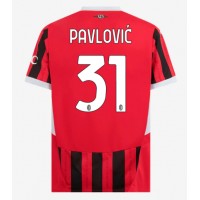 Camiseta AC Milan Strahinja Pavlovic #31 Primera Equipación Replica 2024-25 mangas cortas